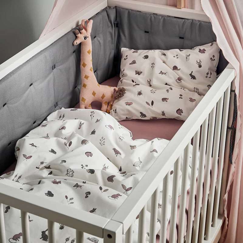 Leander Biancheria da letto per bambini 70x100 cm - Forrest - Rosa polveroso