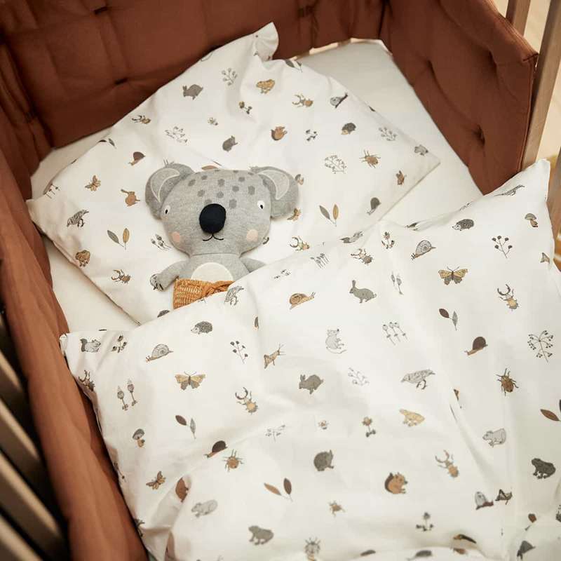 Leander Biancheria da letto per bambini 100x140 cm - Forrest - Cappuccino