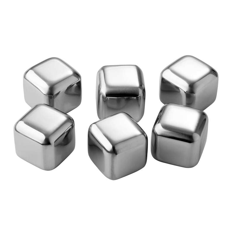 Pulito SteelCoolingCubes - Mini Elementi di Raffreddamento/Congelamento/Ghiaccio - Acciaio Inossidabile - 6 pezzi.