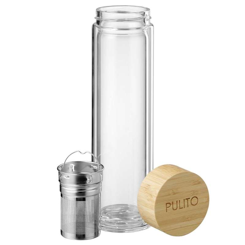 Pulito PureTeaMug Termoflaske in vetro - con tè - 500ml